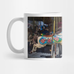 American Flag Carrousel Horse Mug